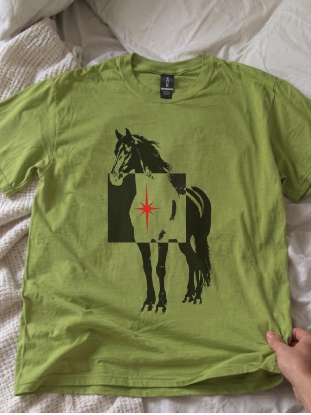 Men's Green Graphic Horse T-Shirt